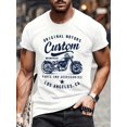 thumbnail image 1 of Men's Motorcycle Print Crew Neck Casual Short Sleeve T-Shirt, 1 of 4