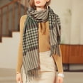 thumbnail image 2 of Prolriy Scarf for Women, Womens Fashion Long Shawl Houndstooth Plaid Winter Warm Plaid Large Scarf Shawl Scarf A, 2 of 4