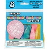 12" Assorted Latex Pastel Baby Shower Balloons, 8-Count