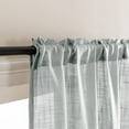 Grey Curtains 48 Inch Length for Bathroom Window 2 Panels.Semi Sheer Rod Pocket Faux Linen Small