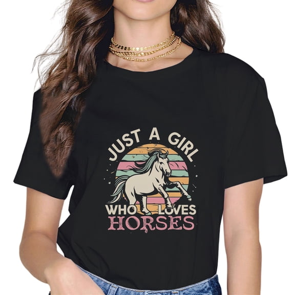 Just A Girl Who Loves Horses Teen Girls Horse Lover T-Shirt