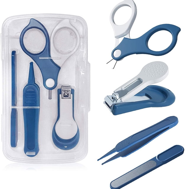 Baby Nail Kit, Baby Nail Care Set with Cute Case- Include Baby Nail Clipper, Scissor, Nail File & Tweezer, Suit for Baby Manicure Kit for Newborn, Infant, Toddler