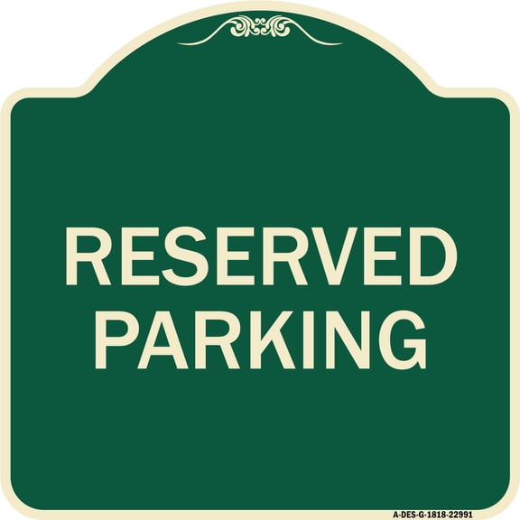SignMission Designer Series Sign - Reserved Parking Bright Yellow | Green & Tan 18" X 18" Heavy-Gauge Aluminum Architectural Sign | Protect Your Business & Municipality | Made in the