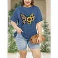 thumbnail image 6 of XCHQRTI Butterfly Graphic Plus T-Shirts Women Graphic Casual Shirt Summer Short Sleeve Tee, 6 of 7