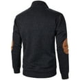 thumbnail image 4 of ZCFZJW Mens Casual Henley Pullover Sweatshirt Lightweight Regular Fit Comfy Athletic Long Sleeve Button up Plain T-Shirts Trendy Oversized Baggy Stand Collar Tops Black L, 4 of 5