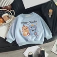 thumbnail image 2 of 5-6 Years Girls Sweater Fall And Winter Shirt Outer Wear Casual Single Top Long Sleeve Day Of School Shirt 6-12 Months 12-24 Months 2T 3T 4T 5T 6T 7T Blue Sports Tops, 2 of 4