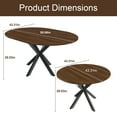 thumbnail image 7 of Miniyam Round Extendable Dining Table, Faux Marble Top with Yellow X-Shaped Steel Base, 43" to 59" Modern Kitchen Table for 4–6 People, White, 7 of 7