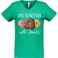 thumbnail image 3 of Inktastic Life is Better with Donuts Women's V-Neck T-Shirt, 3 of 5