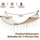 thumbnail image 5 of Double Hammock with Tassels, Solid Wood Struts, Suitable for Indoor, Yard and Outdoor, White, 5 of 5