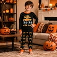 thumbnail image 4 of CAIVO Cozy Halloween Pumpkin Truck Cartoon Print Girls Sleepwear O-Neck Long Sleeve Tops & Pants Halloween Themed 2 Piece Pajama Sets For Kids, 4 of 6