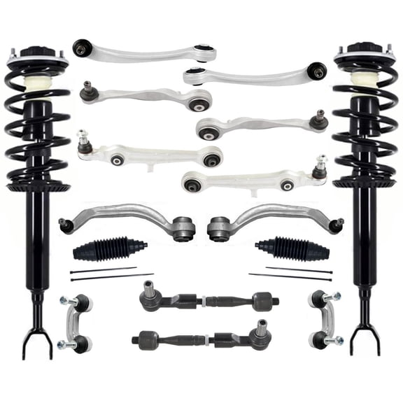 Front Struts Upper Lower Control Arms Tie Rods & Links For A4 Quattro 1996-2001