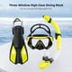 thumbnail image 2 of Equipo de buceo Gafas de buceo Máscara de buceo transparente de tres ventanas con snorkel completamente seco y aletas ajustables para hombres y mujeres Equipo de buceo, 2 of 8