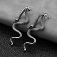 thumbnail image 5 of HZMAN Retro Snake Earrings for Women Stainless Steel Gothic Punk Snake Stud Earring Biker Party Jewelry Gift, 5 of 8