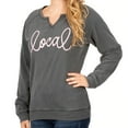 thumbnail image 3 of State Of Mine Women's Relaxed Fit Statement Comfy Graphic Raglan Sweatshirt (Teal, XL), 3 of 6