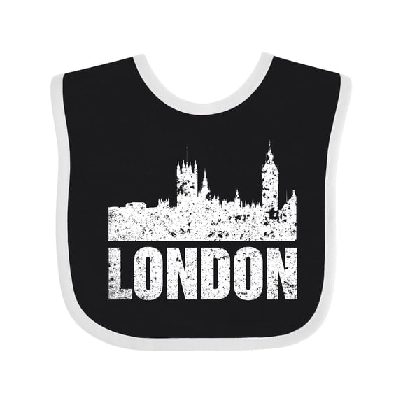 Inktastic London England City Skyline with Grunge Boys or Girls Baby Bib