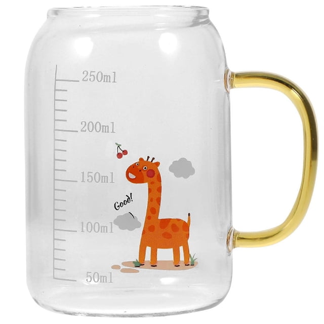 a polished product description based on your input:\n\n \n\n**Heatproof Borosilicate Glass Cup with Yellow Handle – Portable Milk & Water Cup with