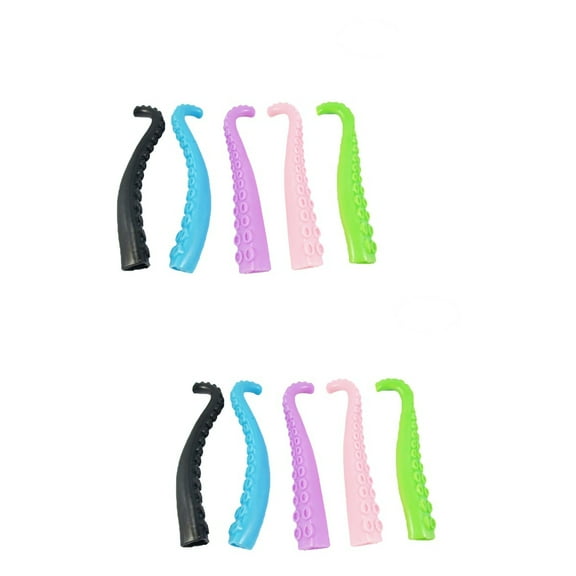 10 pcs Lifelike Octopus Tentacles Finger Puppet Mini Finger Toy Practical Joke Toy Kids Funny Toy (Random Color)