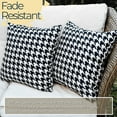 thumbnail image 3 of DecorX Weather Resistant 18x18 in Glam Outdoor Pillow Covers, 2 Count, Houndstooth Blue and White, 3 of 9