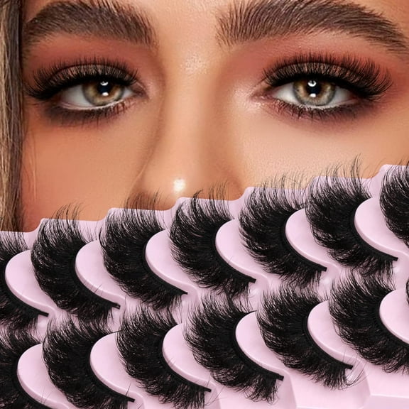 Fake Eyelashes Fluffy Volume Thick Lashes Mink 20MM Long Dramatic False Eyelashes Full 5D Big Reusable Eye Lashes Pack 7 Pairs by ALICROWN