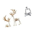 thumbnail image 6 of 3 Pieces Reindeer Figurine Abstract Thinker Statue Resin Material Collectible Art for Deer Lover Table Display, 6 of 8