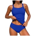 thumbnail image 1 of Yammkia Swim Suits for Women 2026 Tankini Women's Tankini Sets Two Piece Swimsuit Scoop Neck Ruched Adjustable Straps Drawstring Mid Rise(Blue,XXL), 1 of 8
