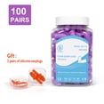thumbnail image 5 of LYSIAN Slim PU Foam Earplugs for Sleep, Purple, 100 Pairs, 5 of 8