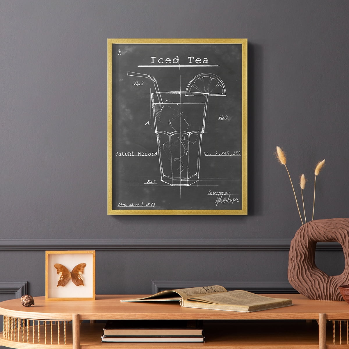Morning Routine III Framed Print in Gold Solid Wood Framed Print No Nail Hanging