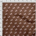thumbnail image 3 of oneOone Cotton Cambric Brown Fabric White Bird Sewing Material Print Fabric By The Yard 56 Inch Wide, 3 of 4