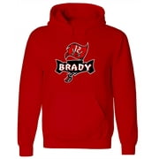 RED Buccaneers Tom Brady Logo Hooded Sweatshirt YOUTH XL