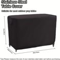 thumbnail image 3 of HLONK 1pc Heavy-Duty Oxford Fabric Double Rack Removable Dining Cart Table Cover - All-Weather Outdoor Patio Bar Cart Cover with Snap Closure  210D Durable Protective Cover for Pizza Oven, 3 of 5