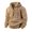 Khaki, variant on Men’s Pullover Hoodie with Adjustable Drawstring Hood and Multiple Zippered Pockets for Casual Outdoor Wear Black L
