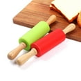 thumbnail image 7 of Mini Silicone Rolling Pin, Small Dough Roller with Wood Handle, Non-stick Rolling Pins with Handle, for Craft Kitchen Dough Cookie Pastry Fondant Cake, 1 Pcs, 8.86 Inches, 7 of 7