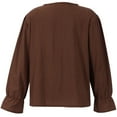 thumbnail image 6 of YUNAFFT Girls Long Sleeve V-Neck Blouse Soft Polyester Shirt Comfortable Casual Top for 4-10Y, 6 of 7