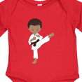 thumbnail image 4 of Inktastic African American Boy, Karate Pose, Black Belt Boys Long Sleeve Baby Bodysuit, 4 of 5