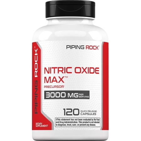Nitric Oxide Supplement | 3000mg | 120 Capsules | Precursor for Men and Women | by Piping Rock
