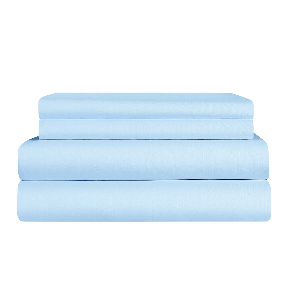 Fitted and Flat Sheets Single 1 PC Solid Color Deep Pocket Stain ...