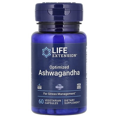 Life Extension | Ashwandha optimizada, 60 cápsulas. Suplemento para el control del estrés.