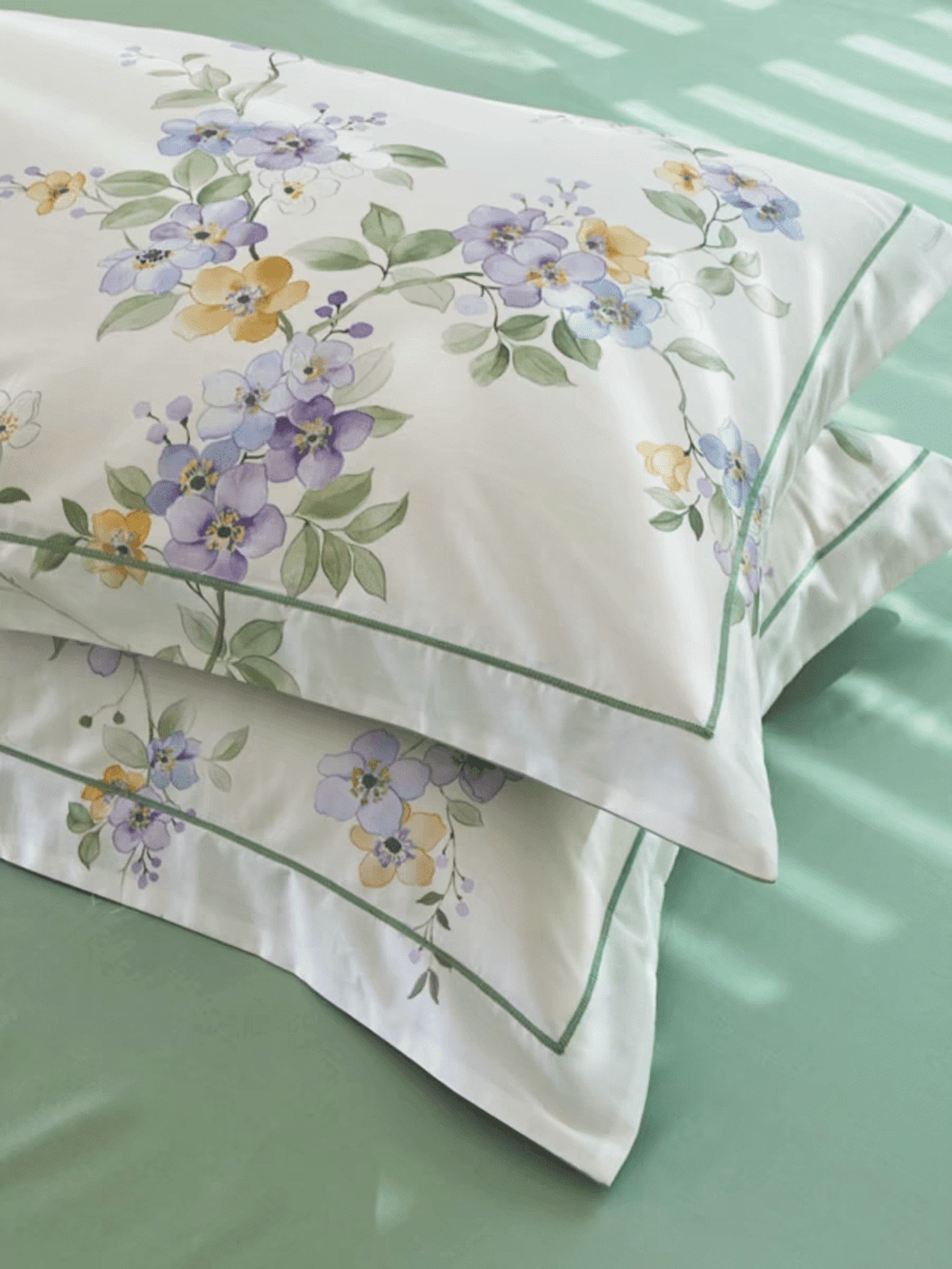 100% Cotton Duvet Cover Set 3Pcs Queen 1 Comforter Cover 2 Pillowcases Bedding Set Floral Printed Soft Breathable