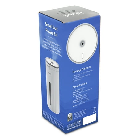 Levoit - Mini Ultrasonic Cool Mist Humidifier - White