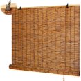 thumbnail image 1 of Stores en Bambou Rétro Stores Occultants Extérieurs Stores Romains Intimité Stores Enrouleurs Sans Cordon Rideau Isolé Thermique pour Porche Balcon Jardin (48 Pieds'Lx60 Pieds'H), 1 of 6
