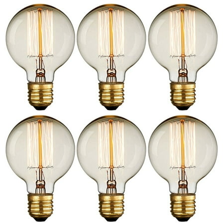 

Lucky Monet G95 Vintage Retro Light Bulb Filament Incandescent (Pack 1 3 or 6) - Clear 4 40W-6Pack