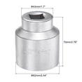 thumbnail image 2 of Uxcell 3/4 Inch Square Drive 12 Point 46mm Standard Impact Socket Alloy Steel, 2 of 5