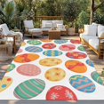 thumbnail image 2 of Easter Eggs Outdoor Rug for Patio/Deck/Porch, Non-Slip Large Area Rug 3 x 5 Ft, Spring Colorful Striped Dots Bow Egg Watercolor Indoor Outdoor Rugs Washable Area Rugs, Camping Rug Carpet Runner, 2 of 8