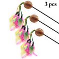 thumbnail image 1 of 3PCS Cat Feather Toy Colorful Feather Ball Cat Teaser Toy Cat Interactive Toy, 1 of 7
