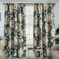 thumbnail image 2 of Vintage Floral Blackout Curtains for Bedroom 84-Inch Length 2 Panels, Moody Black Flowers Boho Tribal Window Curtain, Room Darkening Thermal Insulated Country Farmhouse Curtain Panels, 2 of 6