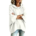 thumbnail image 5 of FchengtaiS Oversized Hoodies for Women Casual 3/4 Sleeve Drawstring Sweatshirts Fall Loose Pullover Tops, 5 of 6