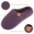 thumbnail image 4 of WOTTE Women's Slippers Memory Foam Sole Waffle Knitted Soft Plush Fleece Lined House Shoes Indoor Outdoor Purple, Size 6-7, 4 of 7