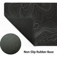 thumbnail image 4 of Toographic Contour Black Gaming Mouse Pad XL Geographic Map Lines Extended Large Desk Cover Big Table Mat Non-Slip Rubber Base Stitched Edge Long Keyboard Playmat for Gamer,31.5×11.8 Inches, 4 of 6