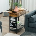 thumbnail image 3 of Gymax 2PCS End Table Charging Station Industrial Nightstand Flip Top Side Pocket USB, 3 of 10