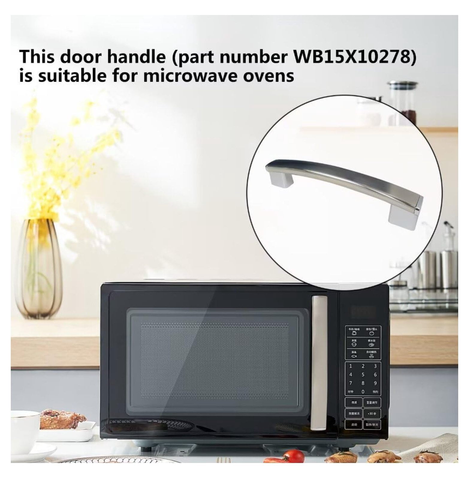 WB15X20402 Microwave Door Handle - Thumbnail 4